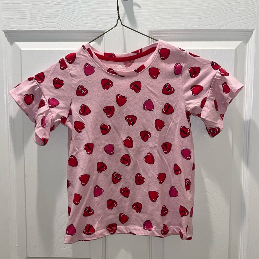 Girls Pink Valentines Day Tee